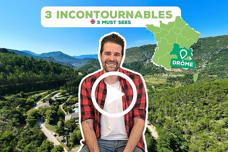 Bastien shares in a video the must-sees around Buis-les-Baronnies from his campsite Sites et Paysages L’Orée de Provence