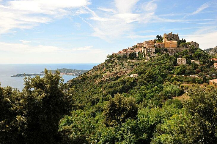 Panoramic View of the Hilltop Village of Èze