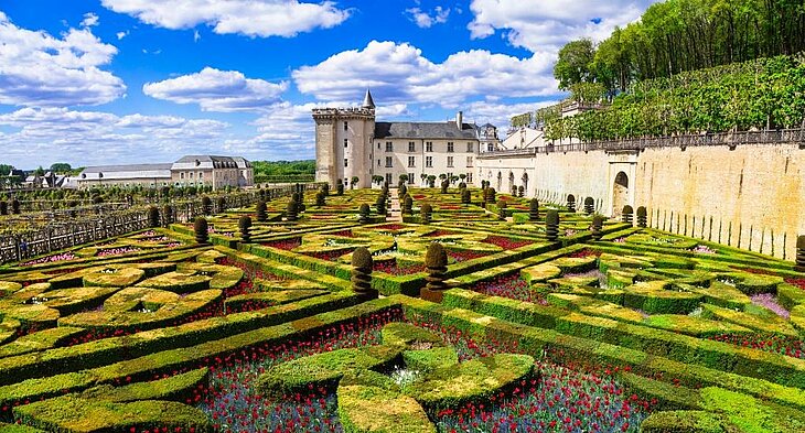 The Gardens of Villandry Castle The formal French gardens of Villandry Castle, an iconic attraction for tourism in Centre-Val de Loire and one of the most celebrated Loire Valley castles.