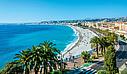 View of the Promenade des Anglais in Nice, with the Mediterranean Sea in the background