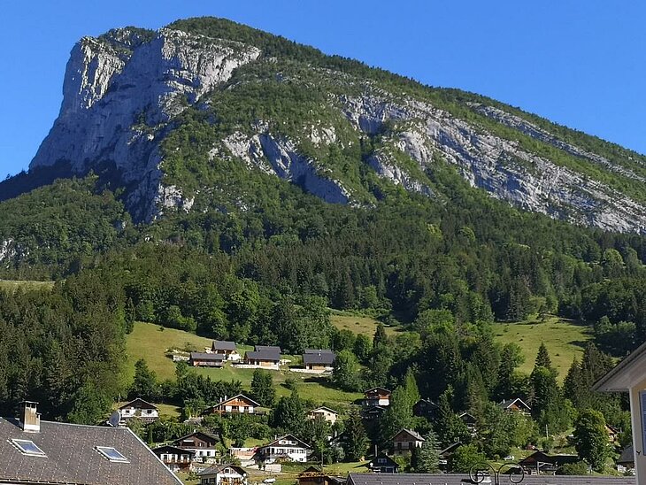 View of Roche Veyrand, a site perfect for unusual activities and gentle thrills in the heart of nature.