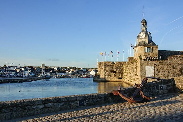 Walled Town of Concarneau Ramparts and harbour of the Walled Town of Concarneau in Finistère, an iconic historic maritime town of Finistère Tourism.